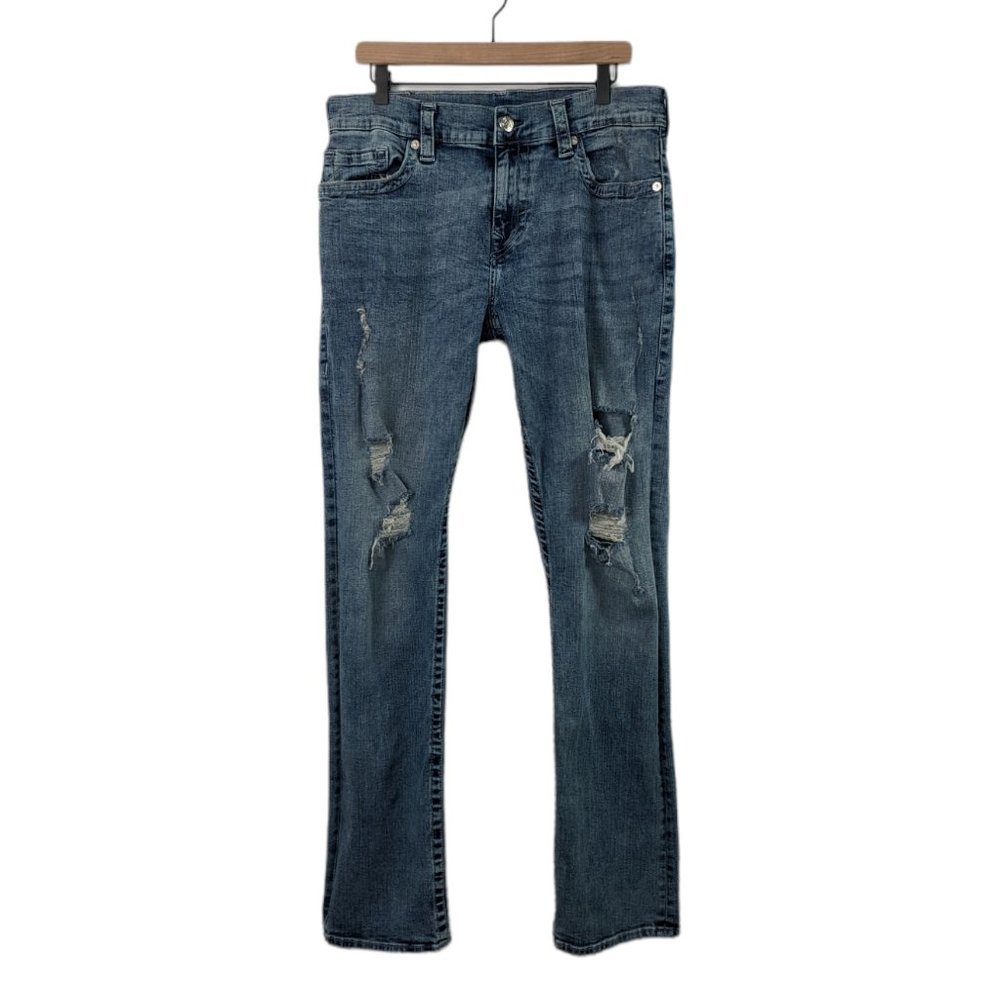 Men's True Religion Ricky No Flap Distressed Jeans Size 34